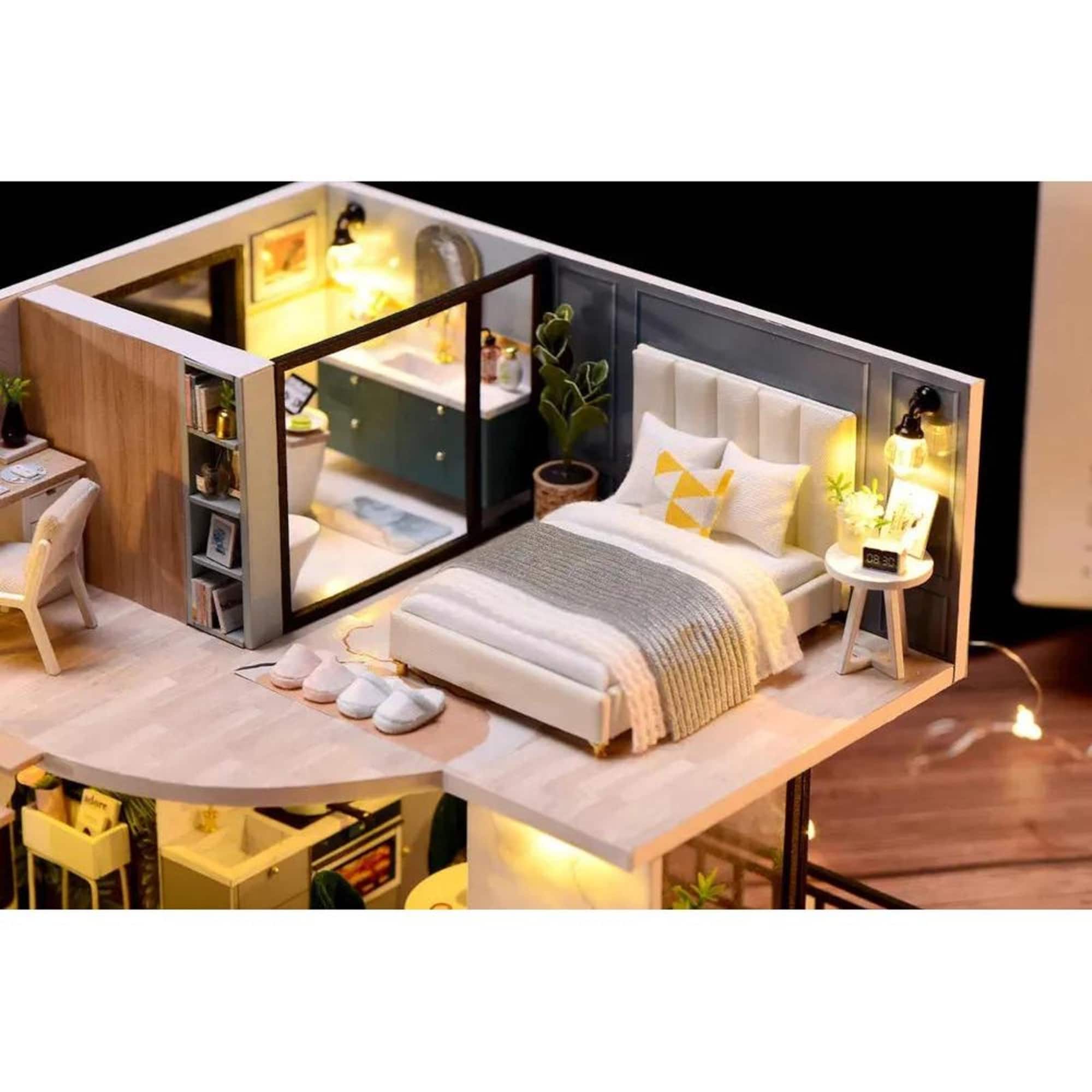 Wizardi Miniature Roombox: House on the Riviera Dollhouse Kit